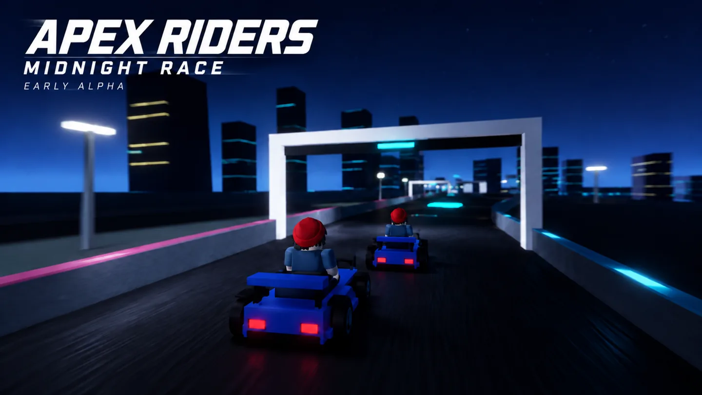 Apex Riders starter car and neon Midnight skyline from the October 8 build