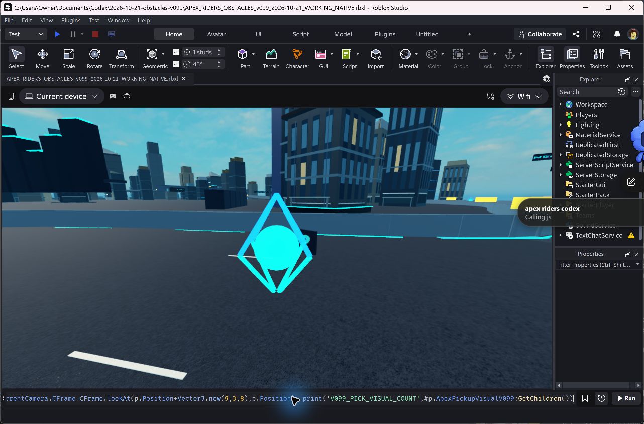 Refined cyan mystery power-up model in Apex Riders