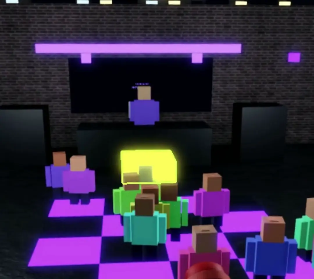 Party Empire development gameplay showing the dance floor and NPC guests
